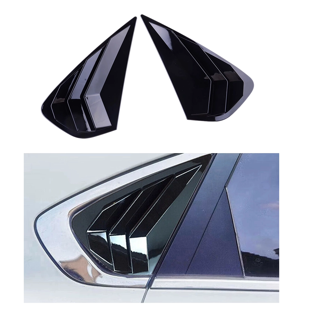 شراعة خلفية اسود بيانو بلاك فيبر 2 قطعة للسيارة متسوبيشى لانسر بومة